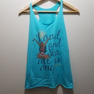 Disney Moana Aqua Tank Top Racerback Teal Blue S Small Women's